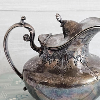 Barbour Silver Quadruple Silverplate Creamer Nr. 2444 Ornate Floral Pattern