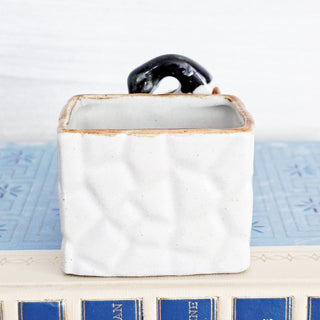 Vintage Glazed Ceramic Planter Duck Planter Match Toothpick Holder Made in Japan