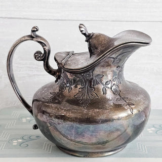 Barbour Silver Quadruple Silverplate Creamer Nr. 2444 Ornate Floral Pattern