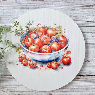 Round Farmhouse Tomato Handmade Wooden Sign