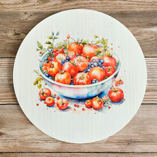 Round Farmhouse Tomato Handmade Wooden Sign