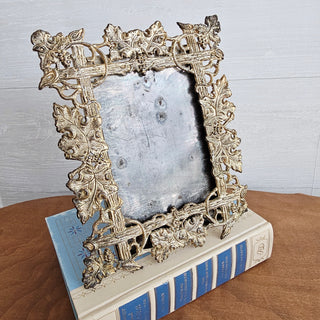 Antique Victorian Ornate Picture Photo Frame 4.5” X 6” Grapes and Grape Leaves