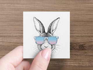 Cool Rabbit with Sunglasses Art Print, Modern Animal Illustration, Kids Room Decor, Unique Wall Art, Hipster Bunny Poster