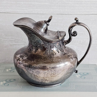 Barbour Silver Quadruple Silverplate Creamer Nr. 2444 Ornate Floral Pattern