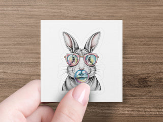 Whimsical Rabbit Art Print, Bunny with Glasses Illustration, Cute Animal Wall Decor, Quirky Nursery Artwork, Unique Gift Idea