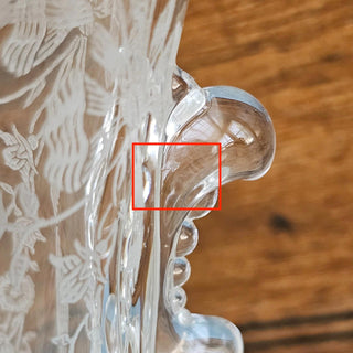 Vintage Heisey & Co. Lariat Etched Orchid Fan Vase 7.125" Tall