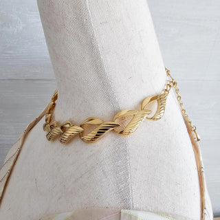 Vintage Trifari Gold Tone Link Necklace Heavy Choker