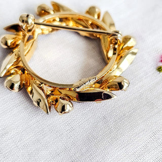 Vintage Star Art 12k Gold Filled Purple Clear Rhinestone Brooch Pin