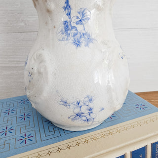 Antique Burroughs & Mountford Co. White Blue And Gold Floral Vase