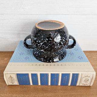 Vintage Ceramic Black and White Flower Pot Made in Estonia