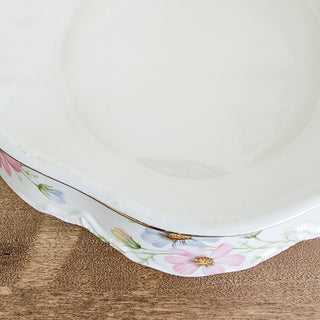 Homer Laughlin Gilded Casserole Dish With Lid Pink And Blue Floral Design