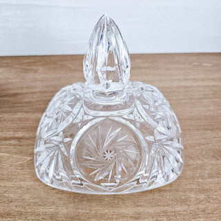 Vintage Lausitzer Glass 24% Lead Crystal Footed Candy Dish & Lid Germany