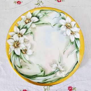 Antique D & C Limoges Plate Hand Painted Gilded Floral France Delinières & Cie