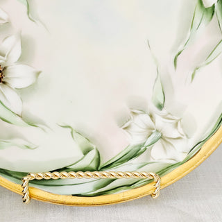 Antique D & C Limoges Plate Hand Painted Gilded Floral France Delinières & Cie