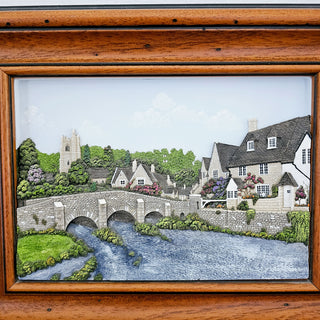 Friar Crafts England Original 3D Hand Painted Picture Castle Coombe Wiltshire