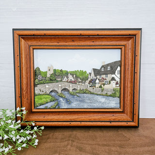 Friar Crafts England Original 3D Hand Painted Picture Castle Coombe Wiltshire