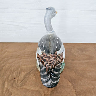 Vintage Hand Painted Ceramic Duck Water Bird Statue Figurine Gray Brown 7.5"