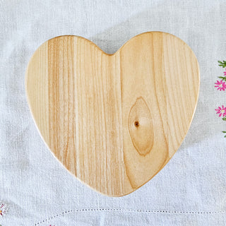 Heart Design Maple Wood Keepsake Box Vintage