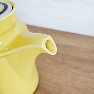 Vintage Japanese Stoneware Treasure Chest Yellow Kettle Teapot Retro MCM