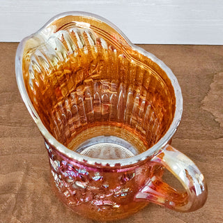 Vintage Imperial Creamer Pitcher Marigold Carnival Luster Rose