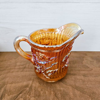 Vintage Imperial Creamer Pitcher Marigold Carnival Luster Rose