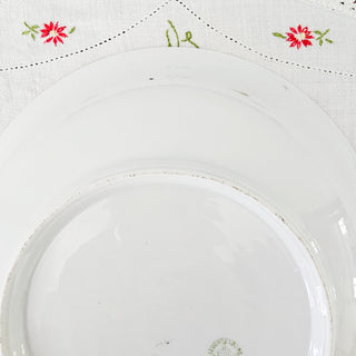 Vintage Leuchtenburg Germany Serving Bowl Gold Pink & White Peonies Hand Painted