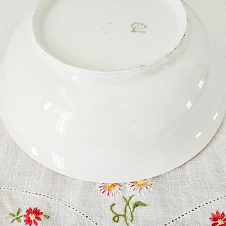 Vintage Leuchtenburg Germany Serving Bowl Gold Pink & White Peonies Hand Painted