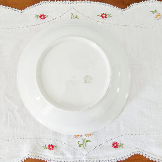 Vintage Leuchtenburg Germany Serving Bowl Gold Pink & White Peonies Hand Painted