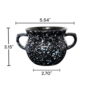 Vintage Ceramic Black and White Flower Pot Made in Estonia