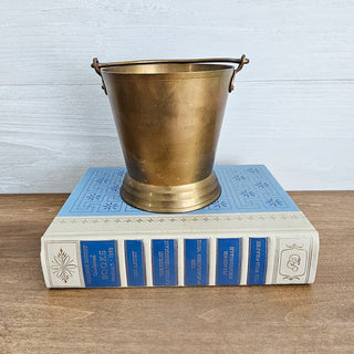 Small Brass Bucket Planter Pail With Handle Made in India