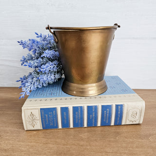 Small Brass Bucket Planter Pail With Handle Made in India