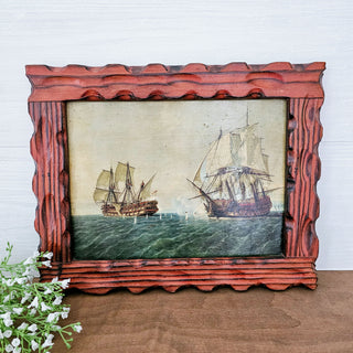 Vintage Made In Spain Nautical Marine Ship Artwork