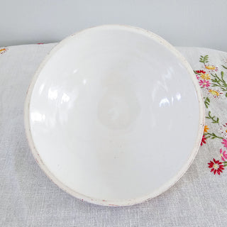 Vintage French Warming Plate Bowl With Lid Nautical Design Strawberry Floral