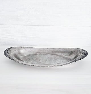 Vintage Pewter Bread Serving Tray Plate