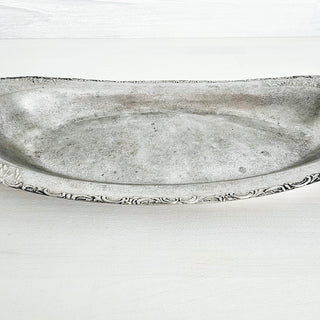 Vintage Pewter Bread Serving Tray Plate