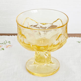 Set of 6 Franciscan Tiffin Yellow Cabaret Lotus Champagne Dessert Glasses
