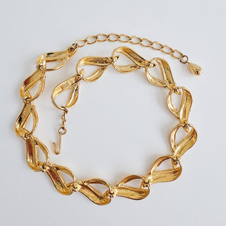 Vintage Trifari Gold Tone Link Necklace Heavy Choker