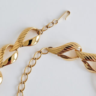 Vintage Trifari Gold Tone Link Necklace Heavy Choker