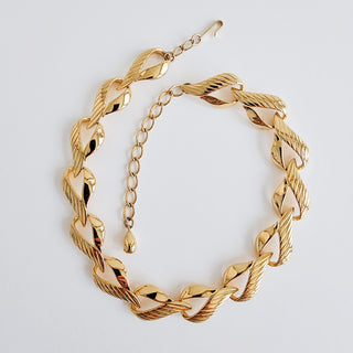 Vintage Trifari Gold Tone Link Necklace Heavy Choker