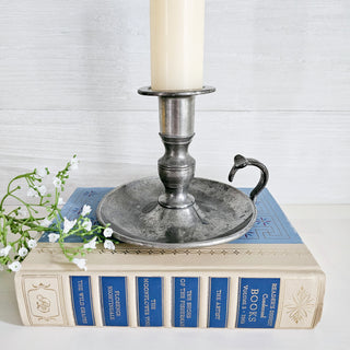 Vintage Woodbury Pewters Chamber Stick Candleholder