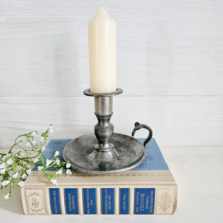 Vintage Woodbury Pewters Chamber Stick Candleholder