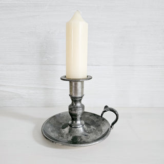 Vintage Woodbury Pewters Chamber Stick Candleholder