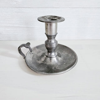 Vintage Woodbury Pewters Chamber Stick Candleholder