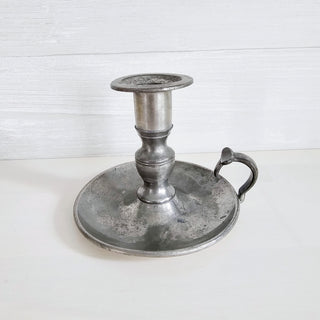 Vintage Woodbury Pewters Chamber Stick Candleholder