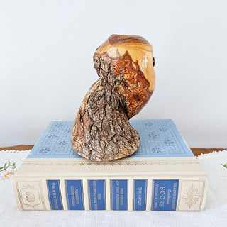 Vintage Hand Carved Wooden Owl Figurine