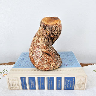 Vintage Hand Carved Wooden Owl Figurine