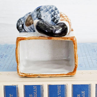 Vintage Glazed Ceramic Planter Duck Planter Match Toothpick Holder Made in Japan