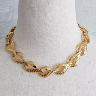 Vintage Trifari Gold Tone Link Necklace Heavy Choker