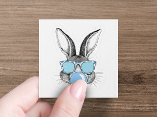 Rabbit Art Print, Bunny with Glasses Illustration, Modern Wall Art, Cute Animal Drawing, Home Decor, Office Decor, Unique Gift Idea